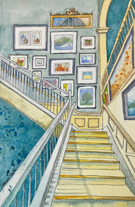 NEW! "My Staircase Gallery" Original Watercolor Painting