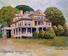 "Annaburg Manor" Manassas, Virginia c. 1892 - Original Watercolor Painting