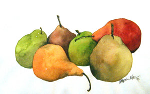 "Floating Pears" Original Watercolor Painting