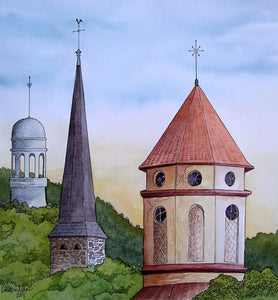 "The Steeples of Loire" Original Watercolor